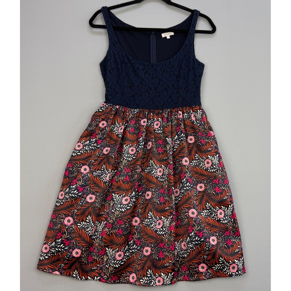 Anthroplogie Weston Wear Fit Flare Dress Pockets Lace Floral Botanical  Size 0